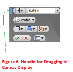 handle for relocating in-canvas display